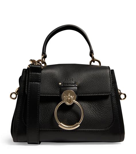 chloe mini c black|CHLOE Calfskin Mini Tess Day Bag Black .